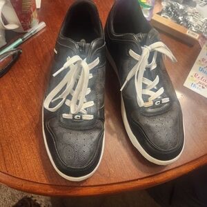 Coach Black and White Leather Sneakers